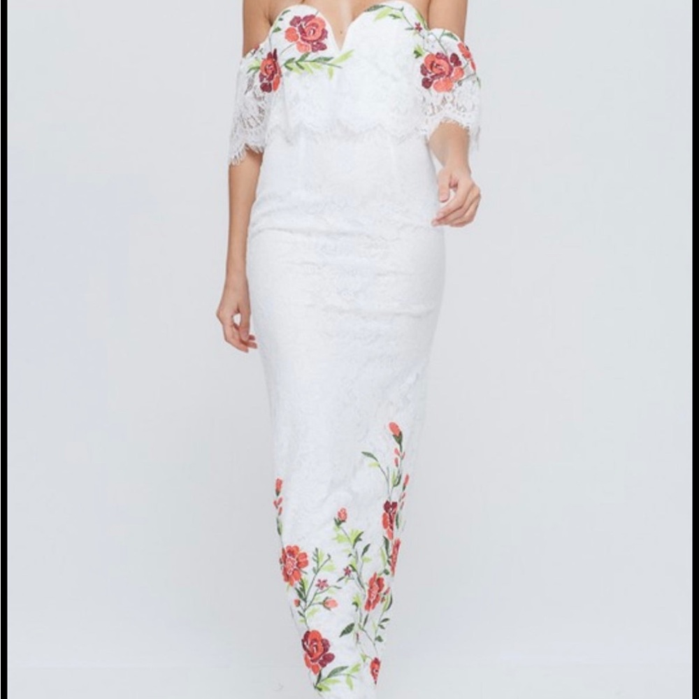 Floral Lace Off-Shoulder Dress NWT - Picture 1 of 6